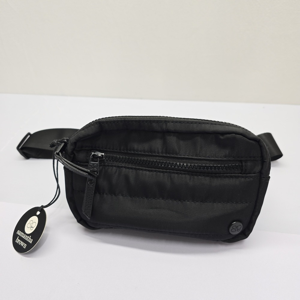 Samantha Brown Black Nylon Belt Bag Fanny Pack Travel Crossbody New‎ With Tags